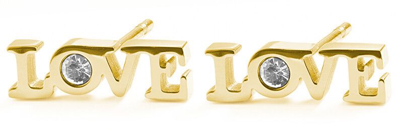 S`Agapõ Pozlátené náušnice LOVE SCK75