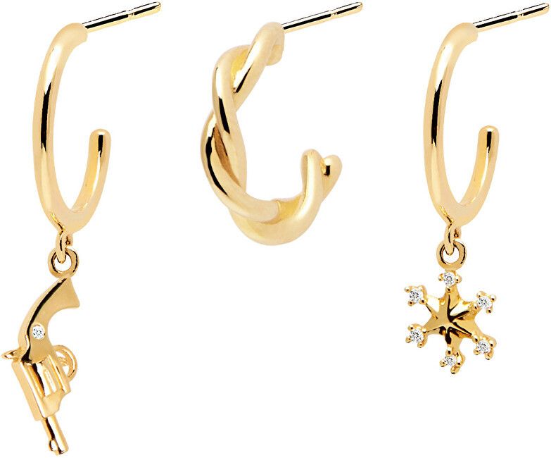PDPAOLA Sada pozlátených asymetrických náušníc ARIZONA Bundle Gold BU01-003-U