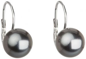 Troli Elegantné perlové náušnice s klapkou Pearl Grey 71106.3