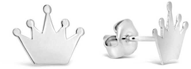 Brilio Silver Minimalistické strieborné náušnice Korunka GOLD016