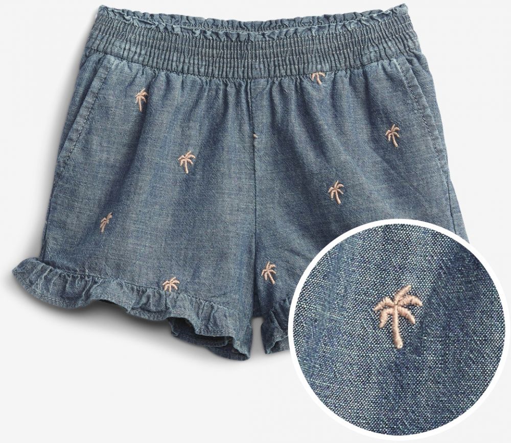 Chambray Ruffle Pull-On Šortky detské GAP 