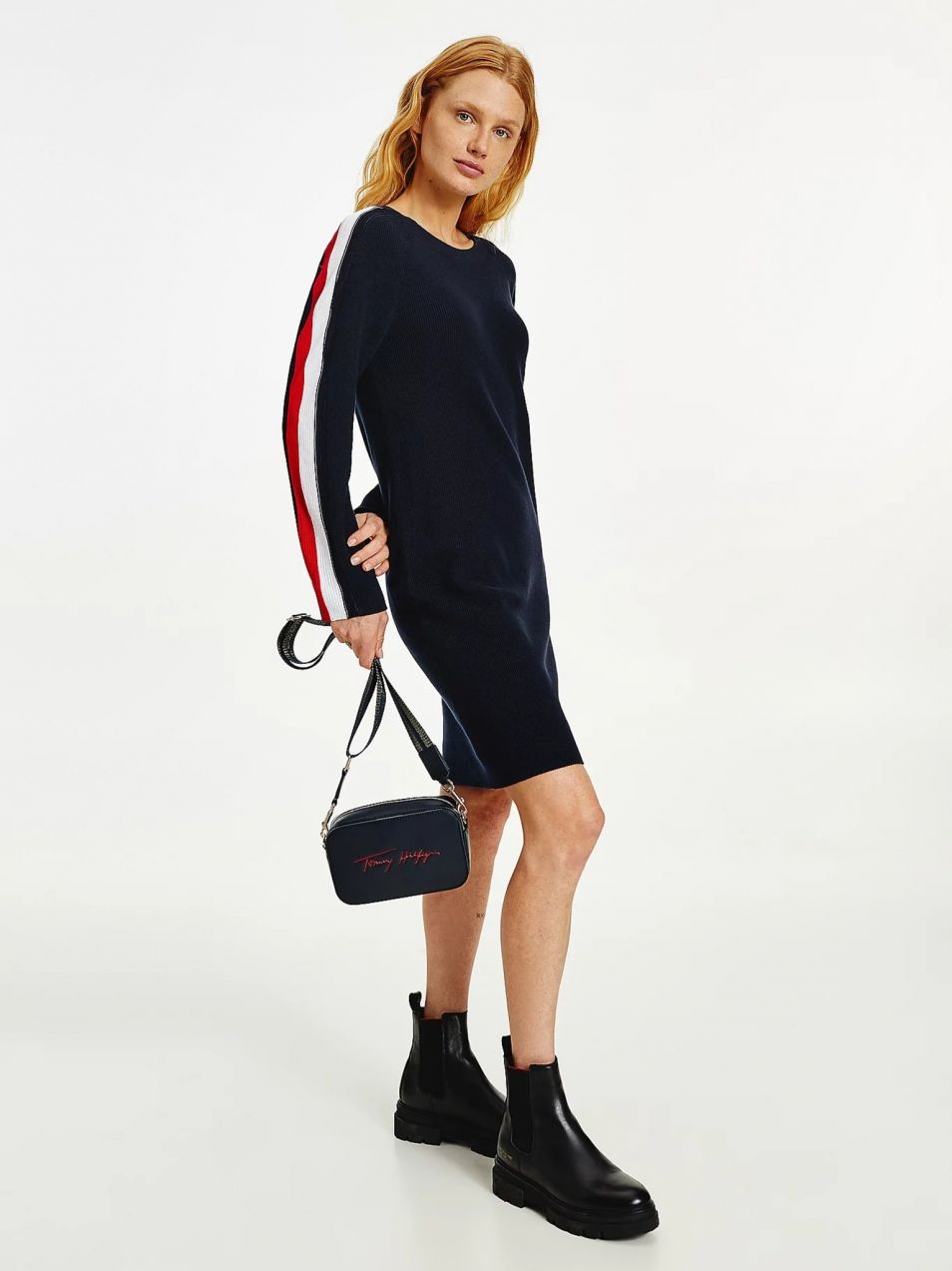 Global Stripe Open Knee Dress Šaty Tommy Hilfiger 