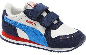 Modro-biele detské tenisky na suchý zips Puma Cabana Racer SL V