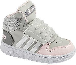 Sivé detské členkové tenisky Adidas Hoops Mid 2.0 Inf