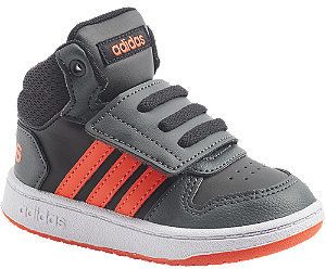 Tmavosivé detské členkové tenisky Adidas Hoops Mid 2.0 Inf