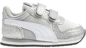 Strieborné detské tenisky na suchý zips Puma Cabana Racer GLITZ SL Inf galéria