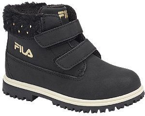 Čierna členková obuv na suchý zips Fila