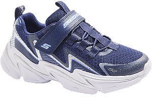 Tmavomodré tenisky na suchý zips Skechers