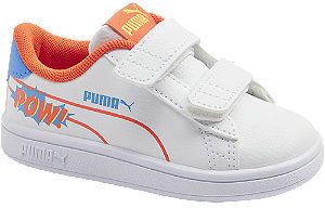 Biele detské tenisky na suchý zips Puma Smash V2 Comics V Inf