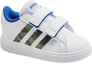 Biele detské tenisky na suchý zips Adidas Grand Court 2.0 CF I