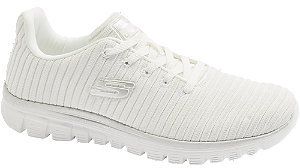 Bielo-strieborné tenisky Skechers