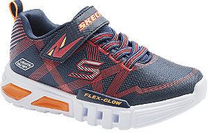 Modro-červené tenisky na suchý zips so svetielkom Skechers