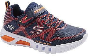 Modro-červené tenisky na suchý zips so svetielkom Skechers