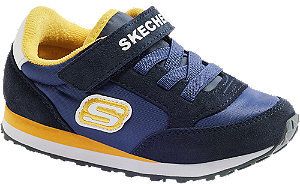 Tmavomodré detské tenisky na suchý zips Skechers