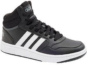 Čierne členkové tenisky Adidas Hoop Mid 3.0 K