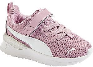Ružovofialové detské tenisky na suchý zips Puma Anzarun Lite AC Inf