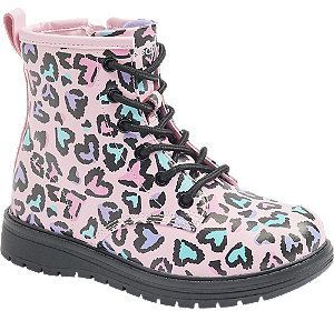 Ružová šnurovacia obuv so zipsom Skechers