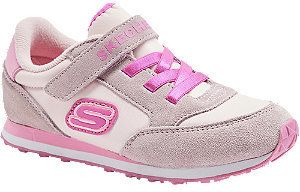 Ružové detské tenisky na suchý zips Skechers