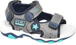 Sivo-modré sandále na suchý zips Bobbi Shoes