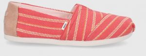 Espadrilky Toms Alpargata červená farba