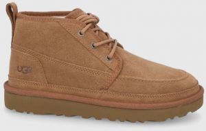 Semišové topánky UGG Neumel Moc pánske, hnedá farba