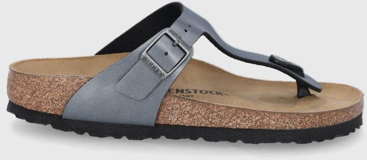 Žabky Birkenstock Gizeh dámske, šedá farba, na plochom podpätku