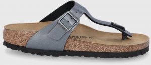 Žabky Birkenstock Gizeh dámske, šedá farba, na plochom podpätku