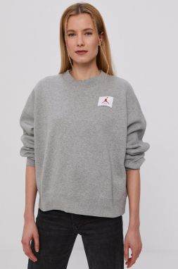 Mikina Jordan dámska, šedá farba, jednofarebná
