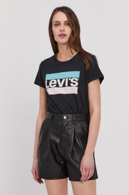 Tričko Levi's čierna farba galéria