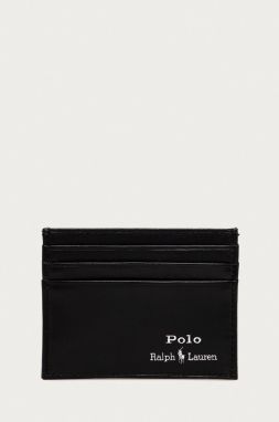 Kožená peňaženka Polo Ralph Lauren pánska, čierna farba