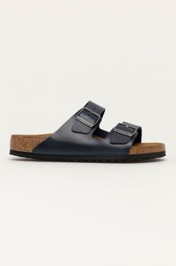 Kožené šľapky Birkenstock pánske, tmavomodrá farba