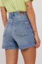 Rifľové krátke nohavice Cross Jeans dámske, jednofarebné, vysoký pás galéria