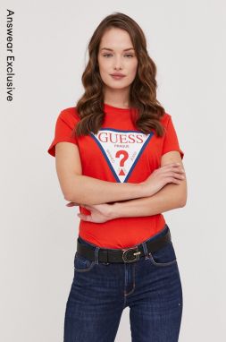 Tričko Guess dámske, červená farba
