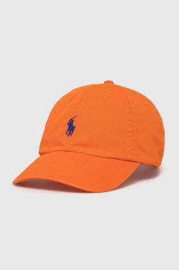 Čiapka Polo Ralph Lauren oranžová farba, jednofarebná