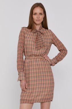 Šaty Sisley béžová farba, mini, rovné