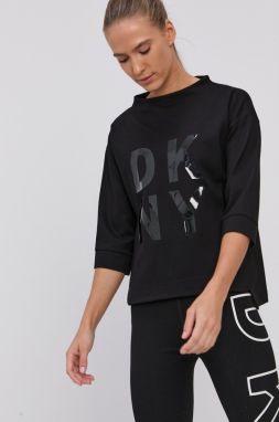 Mikina Dkny dámska, čierna farba, s potlačou