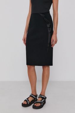 Sukňa Emporio Armani čierna farba, midi, puzdrová