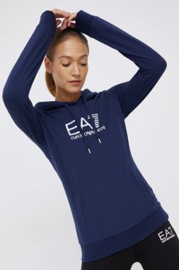 Mikina EA7 Emporio Armani dámska, tmavomodrá farba, jednofarebná