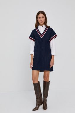 Šaty Victoria Victoria Beckham tmavomodrá farba, mini, rovné