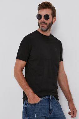 Bavlnené tričko Armani Exchange čierna farba, jednofarebné