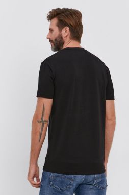 Bavlnené tričko Armani Exchange čierna farba, jednofarebné galéria
