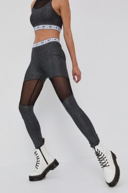 Legíny Chiara Ferragni Glitter dámske, čierna farba, vzorované