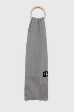 Šál Calvin Klein Jeans pánsky, šedá farba, jednofarebný