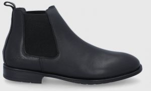 Kožené topánky Chelsea Tommy Hilfiger pánske, čierna farba