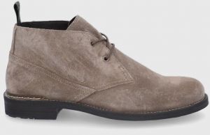 Semišové topánky Marc O'Polo pánske, béžová farba