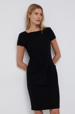Šaty Emporio Armani čierna farba, mini, áčkový strih