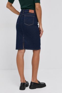 Rifľová sukňa Lauren Ralph Lauren tmavomodrá farba, mini, rovná galéria