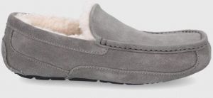 Kožené papuče UGG šedá farba