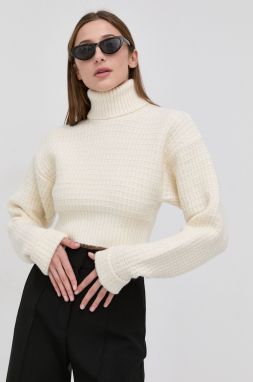 Sveter For Love & Lemons dámsky, krémová farba, s polorolákom