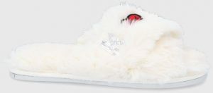 Papuče Karl Lagerfeld biela farba
